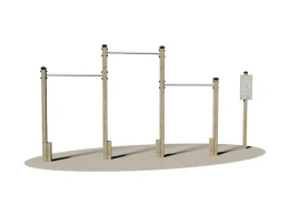Giochipark Trazioni alla sbarra Giochipark 4 montanti 3 barre Ø 4cm cartello incluso
