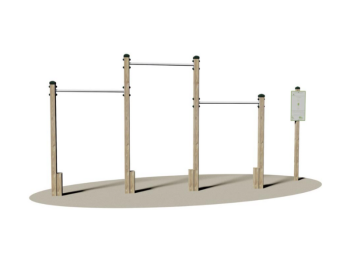 Trazioni alla sbarra Giochipark 4 montanti 3 barre Ø 4cm cartello incluso