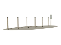 Giochipark Slalom h150 Giochipark 6 piquets 9x9cm panneau inclus bois stratifié
