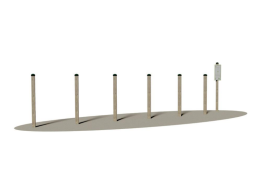 Giochipark Slalom h150 Giochipark 6 montanti 9x9cm cartello incluso legno lamellare