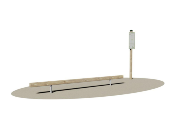 Giochipark Giochipark Poutre d'équilibre en bois 9x9cm supports en acier panneau inclus