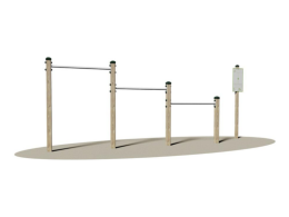 Giochipark Barre Traction bar 2 Playground bois 9x9cm acier barres Ø 4cm outdoor