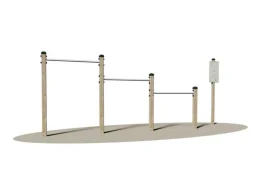Giochipark Trazioni alla Sbarra 2 Giochipark legno 9x9cm barre acciaio Ø 4cm outdoor