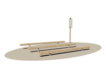 Giochipark Surmonter les obstacles Giochipark 3 poutres en bois 9x9cm supports en acier Ø 4cm