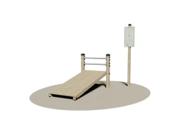 Giochipark Flessione Tronco Panca Inclinata Giochipark legno 9x9cm barre acciaio Ø 4cm