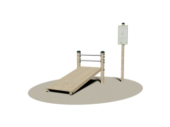 Giochipark Banc de flexion torse incliné Bois 9x9cm Barres en acier Ø 4cm