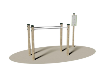 Giochipark Barres parallèles Giochipark bois 9x9cm barres acier Ø 4cm certifiées EN 16630