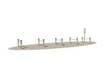 Giochipark Surmonter les obstacles 2 aire de jeux 5 modules bois 9x9cm barres d'acier EN 16630