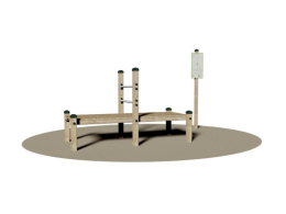 Giochipark Flessione Tronco Panca Orizzontale Giochipark legno 9x9cm acciaio Ø 4cm EN 16630