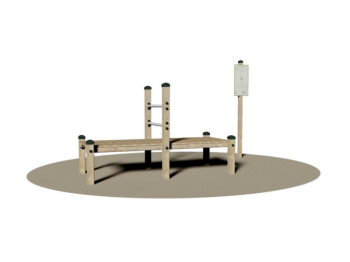 Giochipark Flessione Tronco Panca Orizzontale Giochipark legno 9x9cm acciaio Ø 4cm EN 16630