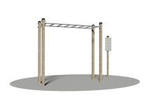Giochipark Terrain d'escalade horizontal en bois 9x9cm acier Ø 4cm poignées antidérapantes