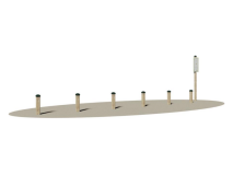 Giochipark Slalom h50 Terrain de jeu en bois 9x9cm 6 montants outdoor fitness