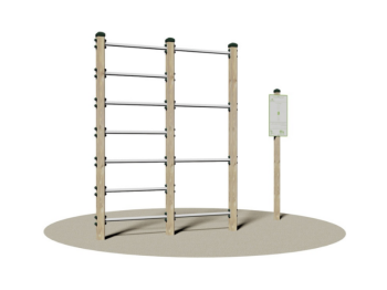 Giochipark Terrain d'escalade bois et acier 11 barres Ø4cm outdoor fitness EN 16630