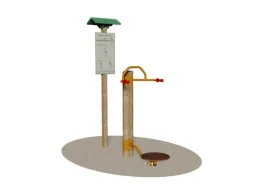 Giochipark Stazione twist Giochipark cm60x165x205h legno acciaio zincato per parchi fitness