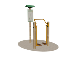 Giochipark Stazione passeggiata Giochipark cm90x140x205h legno acciaio zincato per parchi