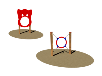 Passaggio Circolare e Mobile Giochipark legno pino PEHD 80x9x128 / 113x7x120cm