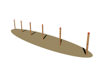 Giochipark Slalom H120 6 montants Pin nordique 950x7x120h Giochipark