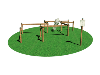 Giochipark Chicane 3202 aire de jeux bois pin EN 1176 Ø9x9cm 575x560x108h souterrain