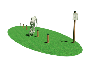 Giochipark Slalom H50 3209 aire de jeux bois pin EN 1176 cm960x9x50h acier galvanisé