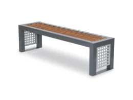Giochipark Panca Astoria Giochipark legno metallo zincato verniciato RAL7011 RAL9006