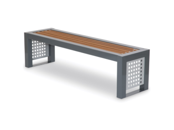 Giochipark Banc Astoria Giochipark bois métal galvanisé peint RAL7011 RAL9006