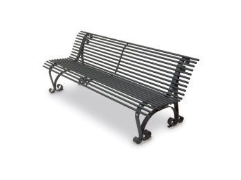 Giochipark Nostalgie 230 dossier de banc en métal galvanisé peint en gris four 200x67x72h