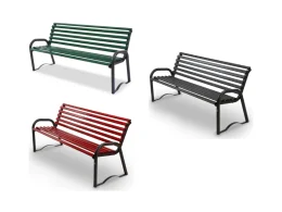 Giochipark Panca Bologna 622 metallo zincato schienale braccioli 158x57x72h colori vari