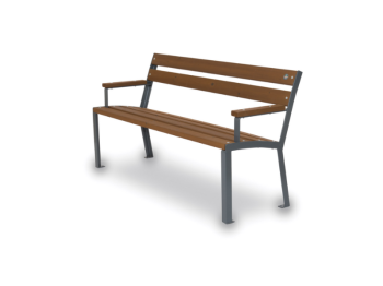 Panca Sharon 567 legno metallo 153x58x80h schienale con braccioli Giochipark