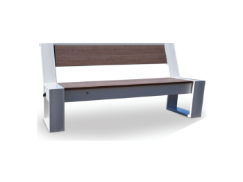 Giochipark Alpha bench 1627 smart line steel wood hotspot Wi-Fi speaker Bluetooth USB