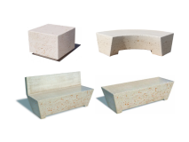 Giochipark Panca o seduta Hogan finto marmo travertino 150x60x82h Giochipark