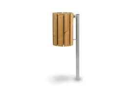 Giochipark Cestino Ecowood 608 Giochipark acciaio zincato 28L Ø31x48h rivestimento in legno