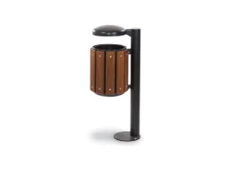 Giochipark Cestino Urbino 616 Giochipark acciaio zincato verniciato legno 33L Ø34x46h