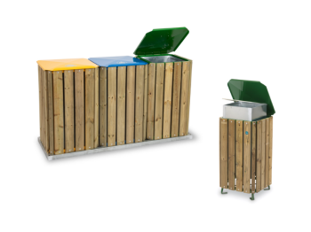 Cestoni Plus Eco-Tris Plus Giochipark acciaio zincato legno pino lt 90