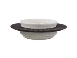 Giochipark Fioriera Selene 1644 Giochipark calcestruzzo finto marmo panca legno Ø170x65h