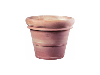 Vaso doppio bordo liscio Antico Mestiere terracotta outdoor