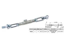 Cermag Catena imbrigliamento 51012 Cermag SAME 1+1 maglie Ø14mm L490mm filetto M24x2,5