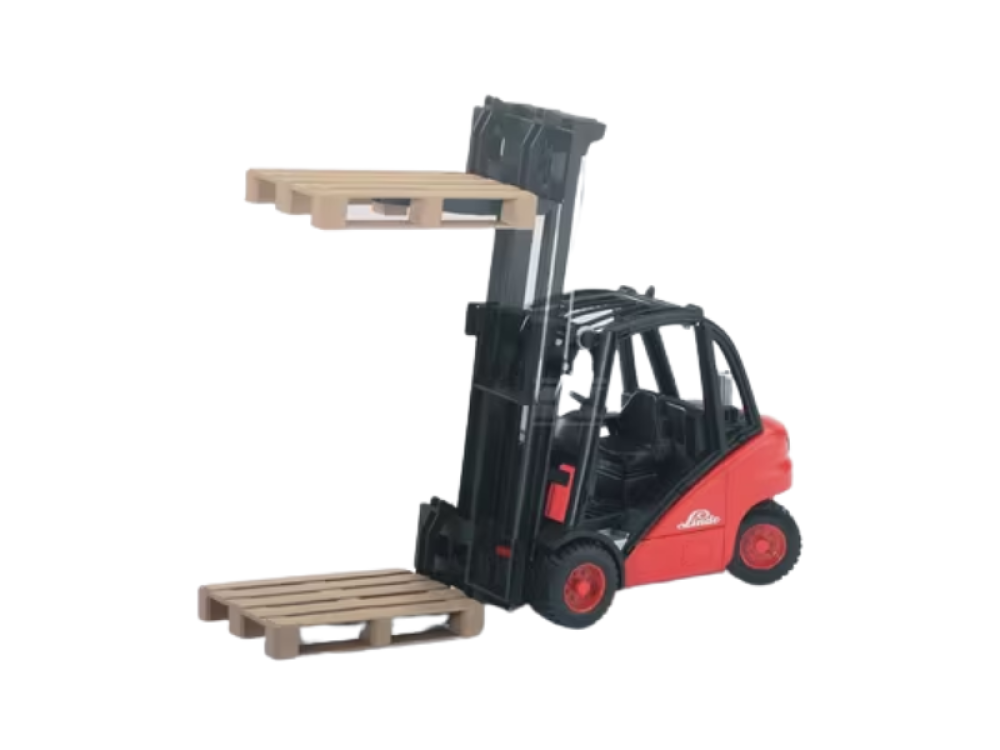 LENA® Truckies Carrello Elevatore 22 Cm Con Pallet E Personaggio - Giocattolo Per Bambini Da 2 Anni, Asse Acciaio, Certificato TÜV