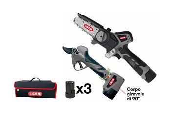 Lisam Kit Mikro Combo Lisam : Sécateur MK 25 et Tronçonneuse Mikro SG à Batterie