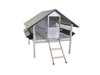 Ropet Pollaio per polli 100120 Ropet struttura in zincato tetto verde scuro