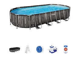 Bestway Piscine Hors-Sol Ovale Bestway 5611T 732x366x122 cm Bois Sombre