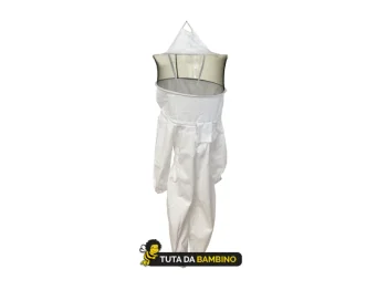Tuta apicoltore bambino in cotone 100% con maschera a rete, altezza 135 cm