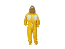 Casagrande 275-GL Combinaison apicole jaune 100 % coton avec capuche à voile et 8 poches